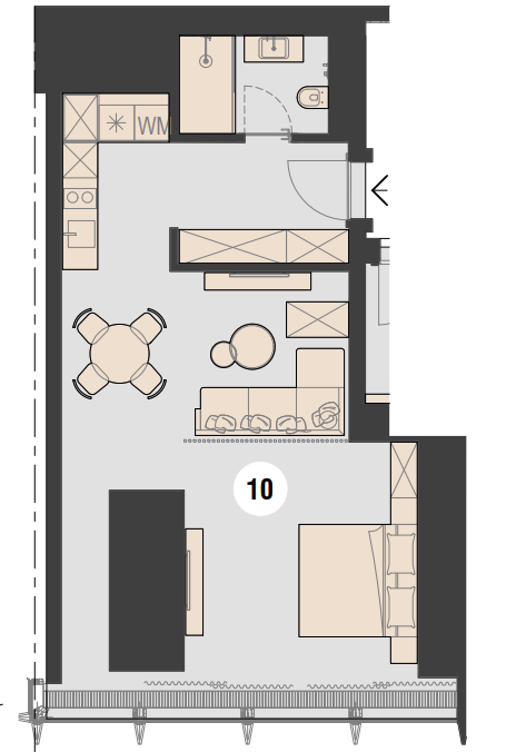 Планировка квартиры типа 1А
