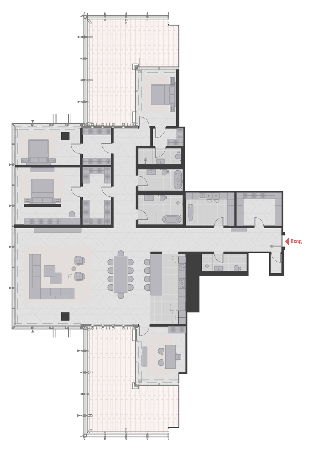 Планировка квартиры типа D3