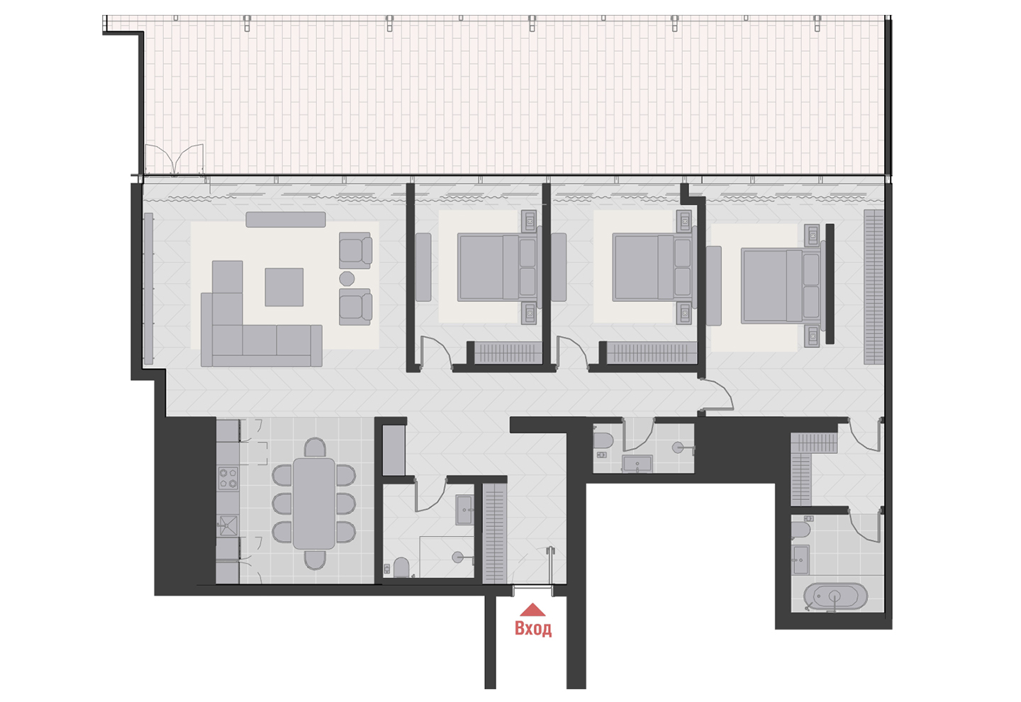 Планировка квартиры типа D1