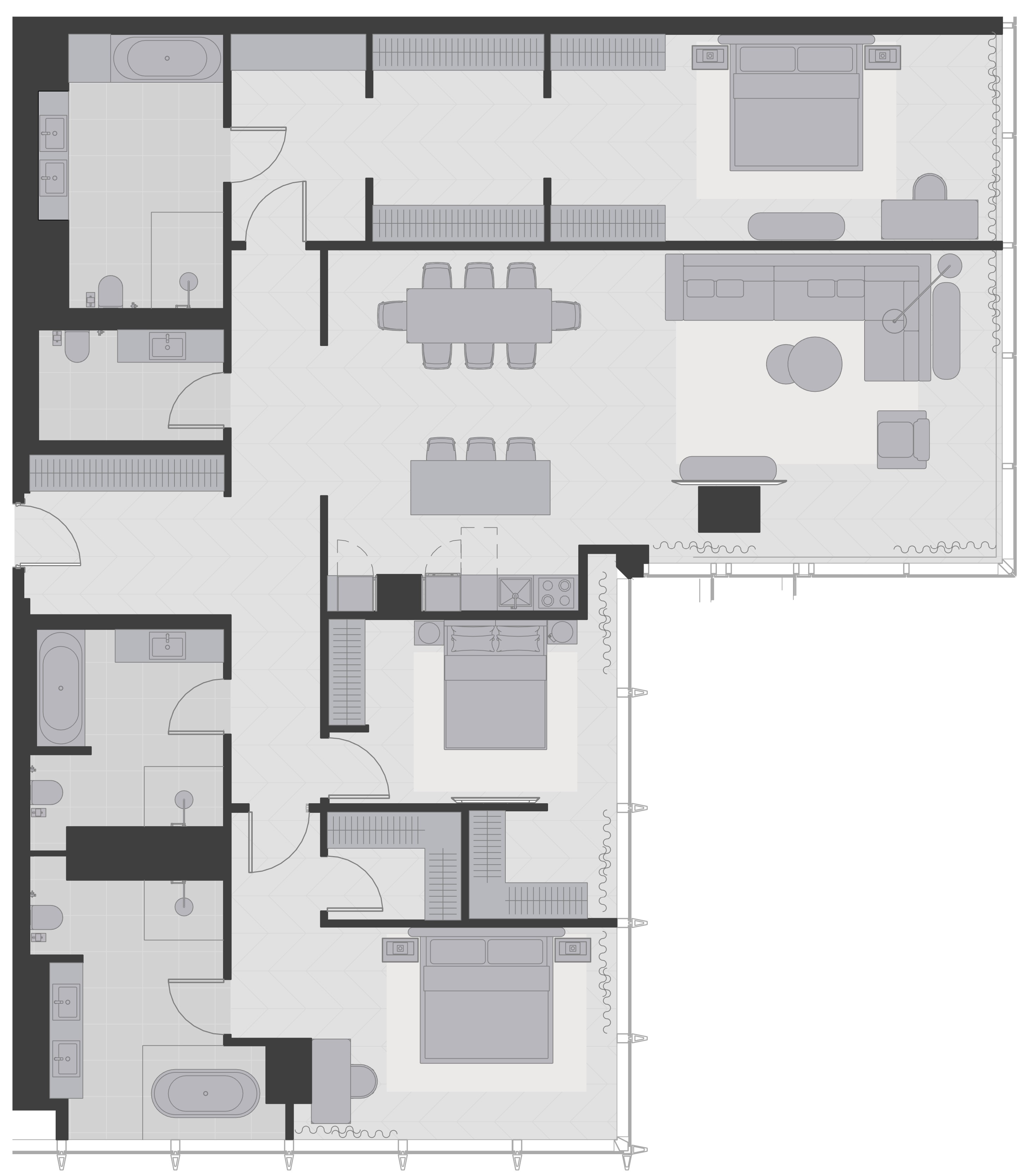 Планировка квартиры типа 3C.L