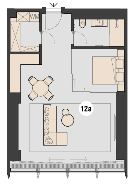 Планировка квартиры типа 1A
