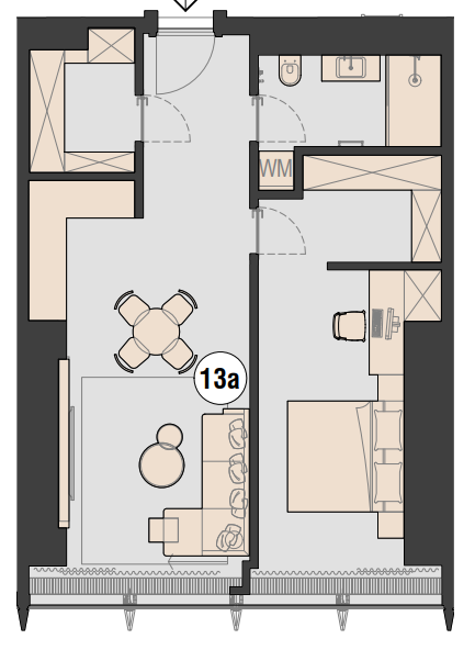Планировка квартиры типа 1A