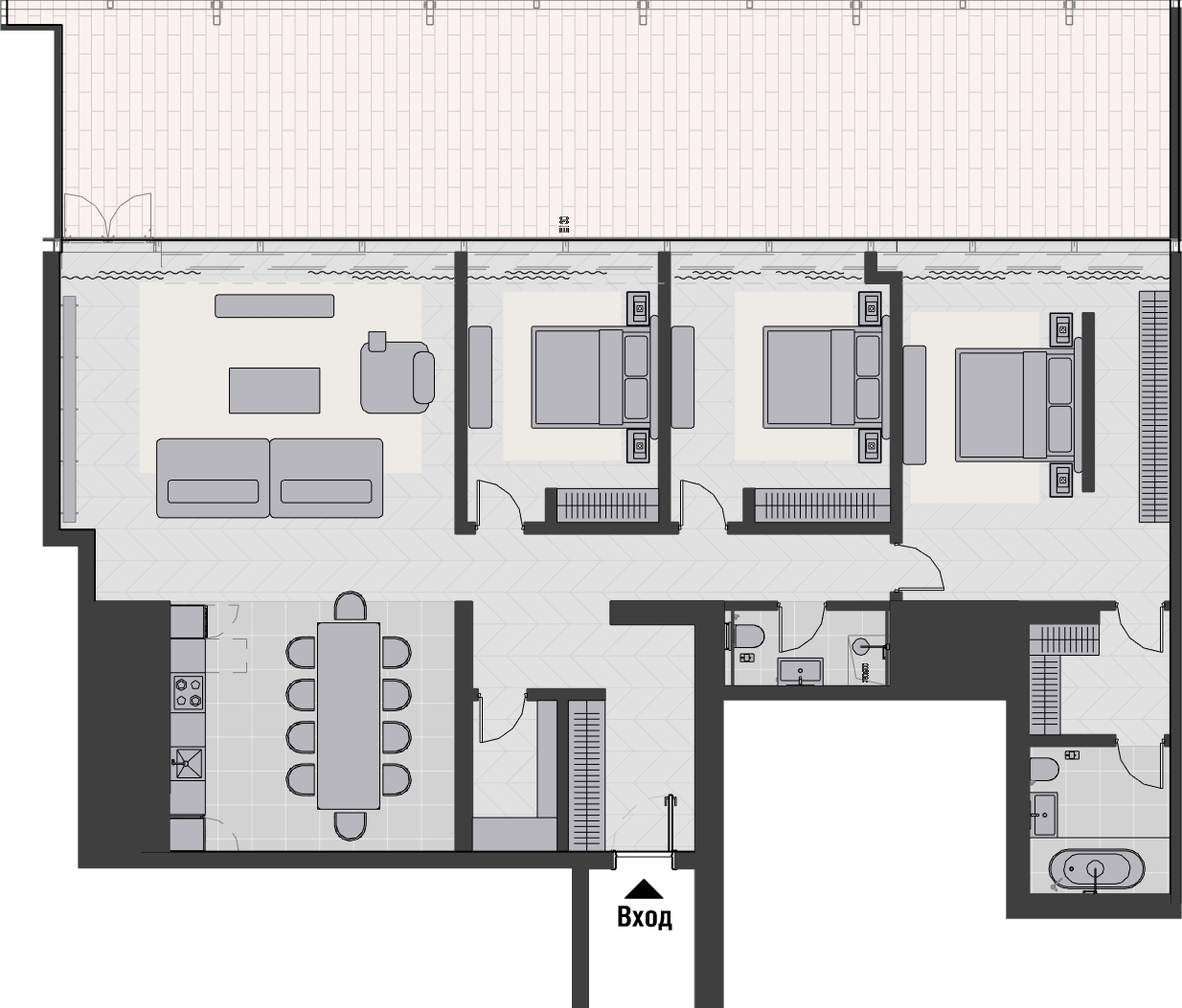 Планировка квартиры типа D1